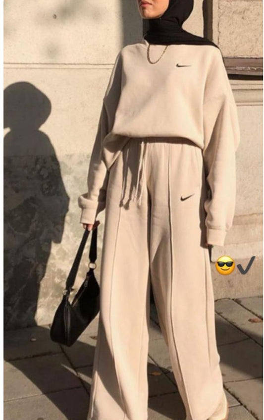 Elite Beige Comfort Tracksuit – Effortless Grace & Modern Modesty