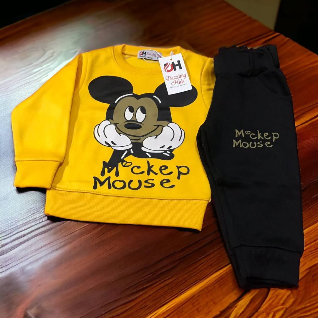 Mickey Mouse Kids Tracksuit – Mustard & Black